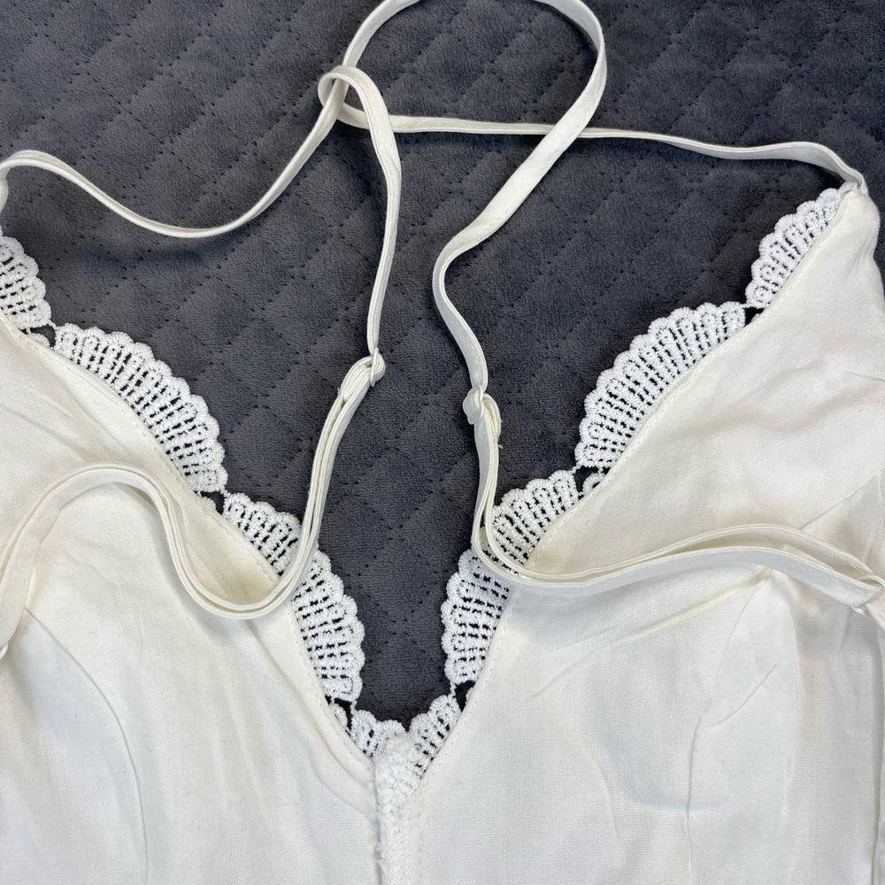 Lulus Romper Womens XS White Boho Spring Bride Crochet Lace Star Spangled Romper - Picture 13 of 13